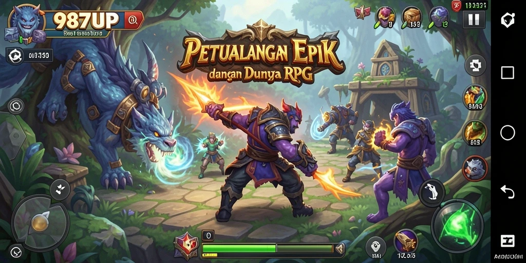 Gameplay seru 987UP dalam eksplorasi dunia RPG.