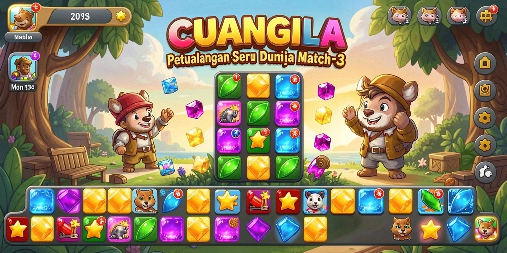 Tampilan gameplay seru dari CUANGILA dengan grafis cerah dan menyenangkan.