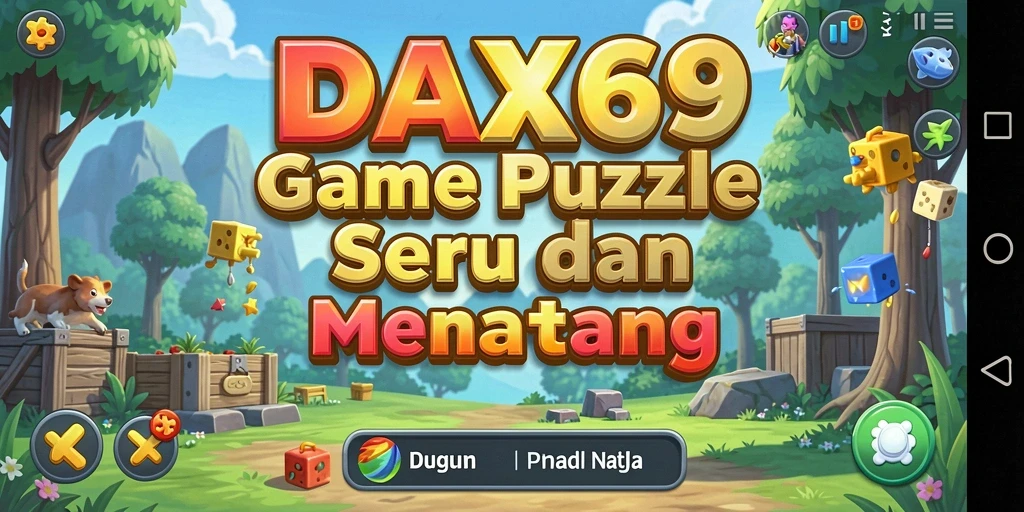 Screenshot utama DAX69 menampilkan gameplay puzzle yang seru.