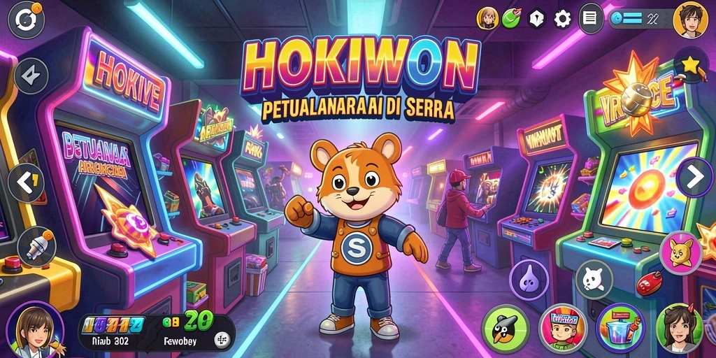 Tampilan gameplay HOKIWON yang penuh aksi dan warna.