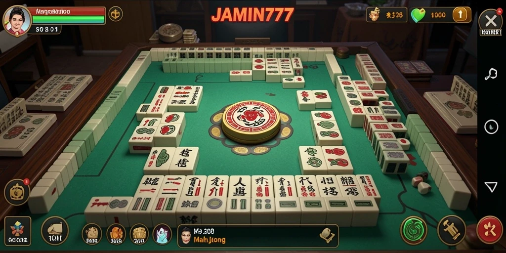 Screenshot gameplay JAMIN777 yang menampilkan aksi Mahjong yang seru.
