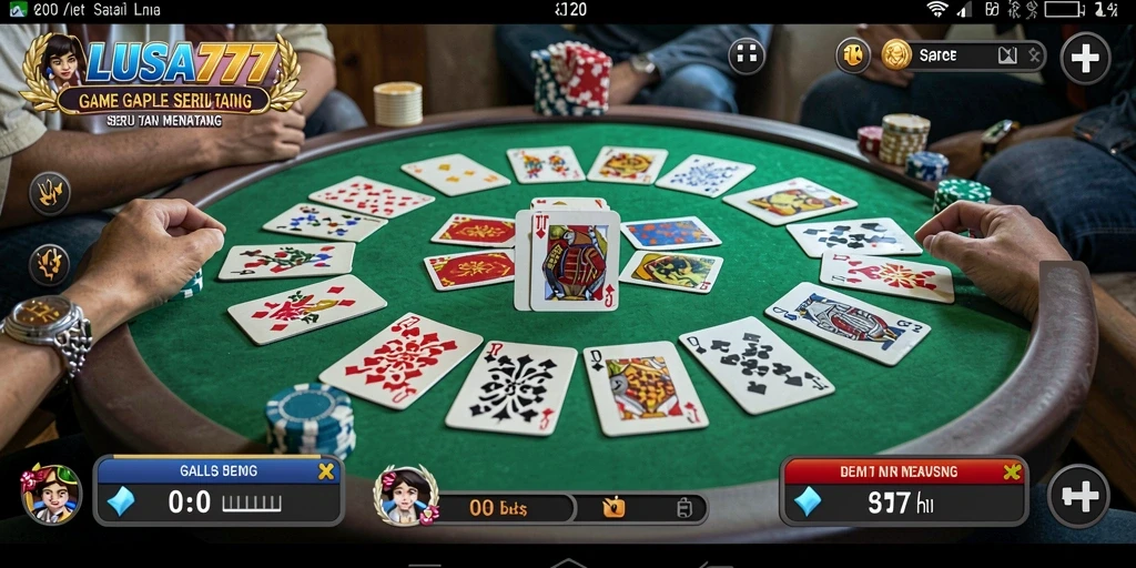 Screenshot gameplay LUSA777 yang menampilkan suasana bermain Gaple.