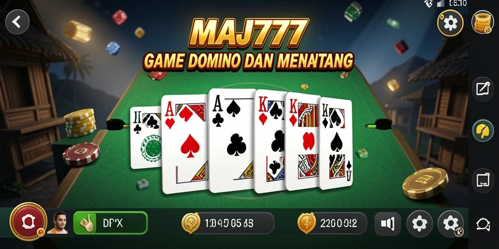 Screenshot gameplay seru dari game Domino MAJ777.