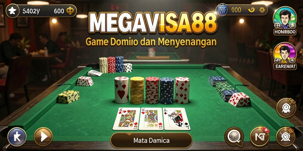 Screenshot gameplay MEGAVISA88 menampilkan aksi seru bermain domino.