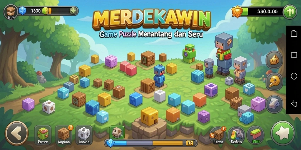 Tampilan gameplay MERDEKAWIN dengan tantangan Puzzle yang seru.