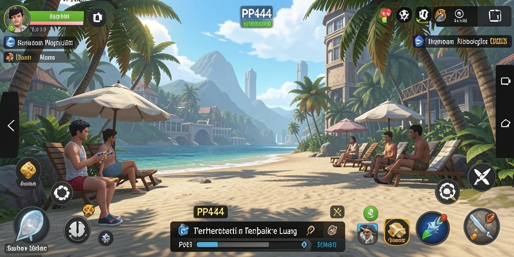 Tampilan gameplay PP444 yang menarik dan penuh warna.