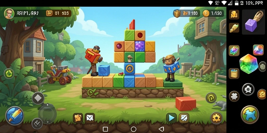Screenshot gameplay PP7 dengan tampilan puzzle yang menarik.