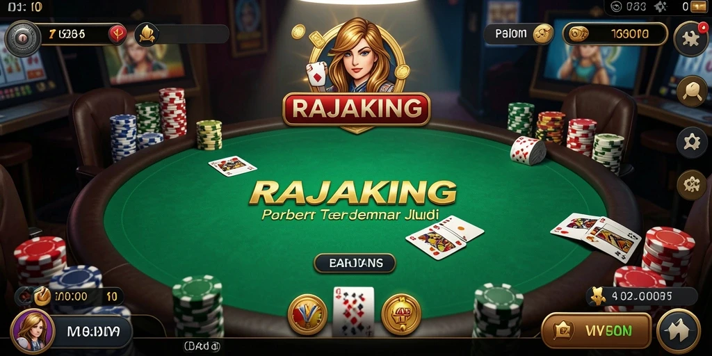 Tampilan gameplay poker yang mendebarkan di RAJAKING.