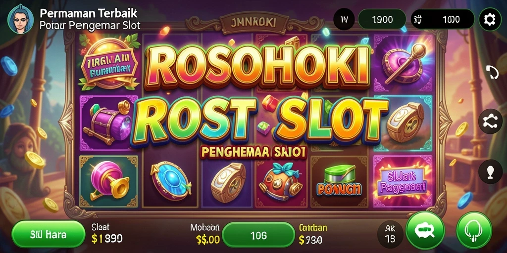 Screenshot gameplay menampilkan mesin Slot yang penuh warna dan fitur interaktif.