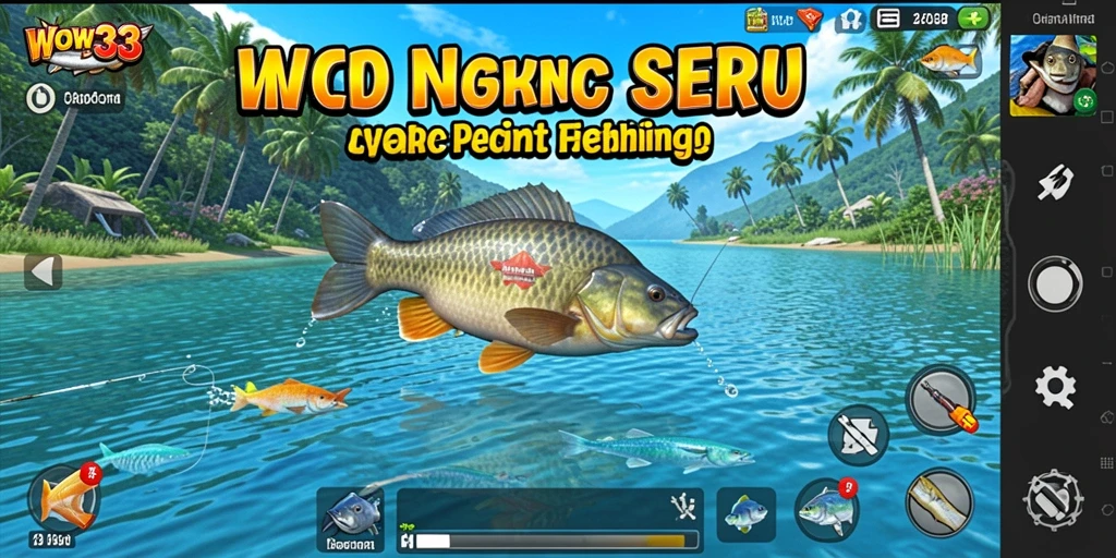 Tampilan gameplay WOW33 dengan aksi memancing yang seru dan menyenangkan.
